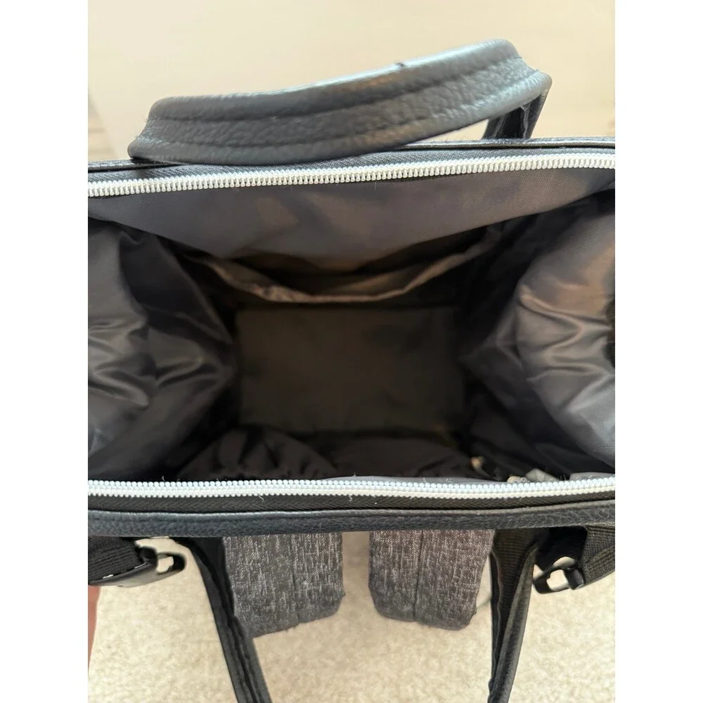 Banana Fish Midi Backpack Diaper Bag Gray Black Insulated Bottle Holder